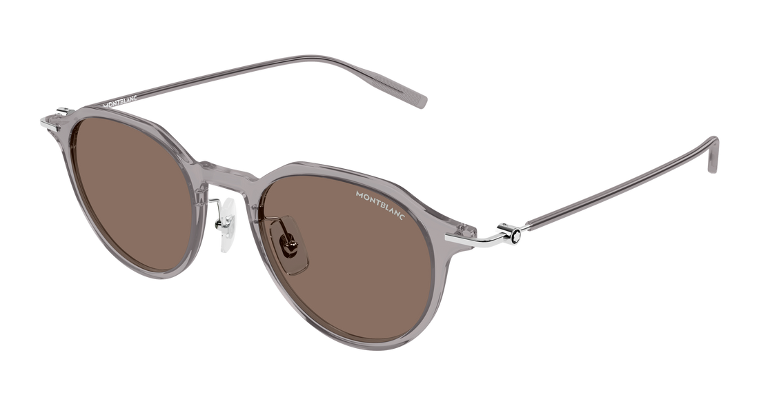 Solglasögon montblanc mb0355s 012 gris round/oval/panthos masculino storlek 49mm - Huvudvy