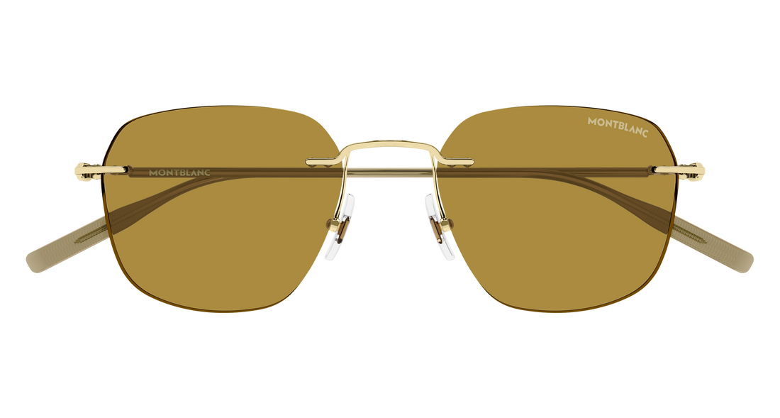 Óculos de sol montblanc mb0430s 004 dorado rectangular / squared masculino tamanho 53mm - Vista de detalhe
