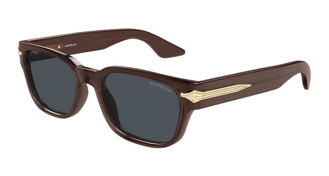 Gafas de sol montblanc mb0479s 003 marron rectangular / squared masculino talla 55mm - Vista principal