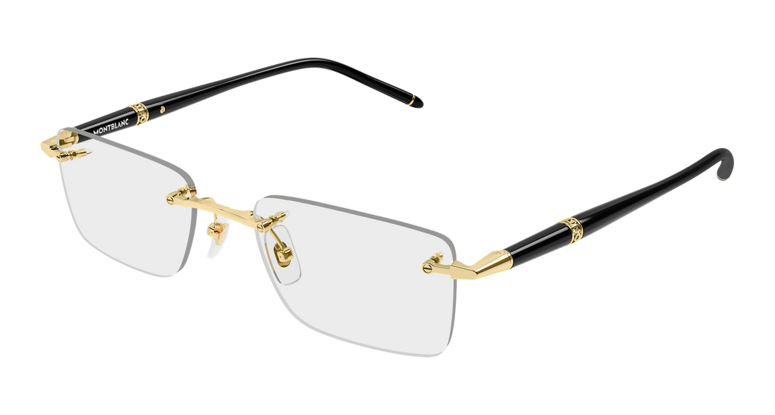Glasögon montblanc mb0536o 001 dorado rectangular / squared masculino storlek 54mm - Huvudvy