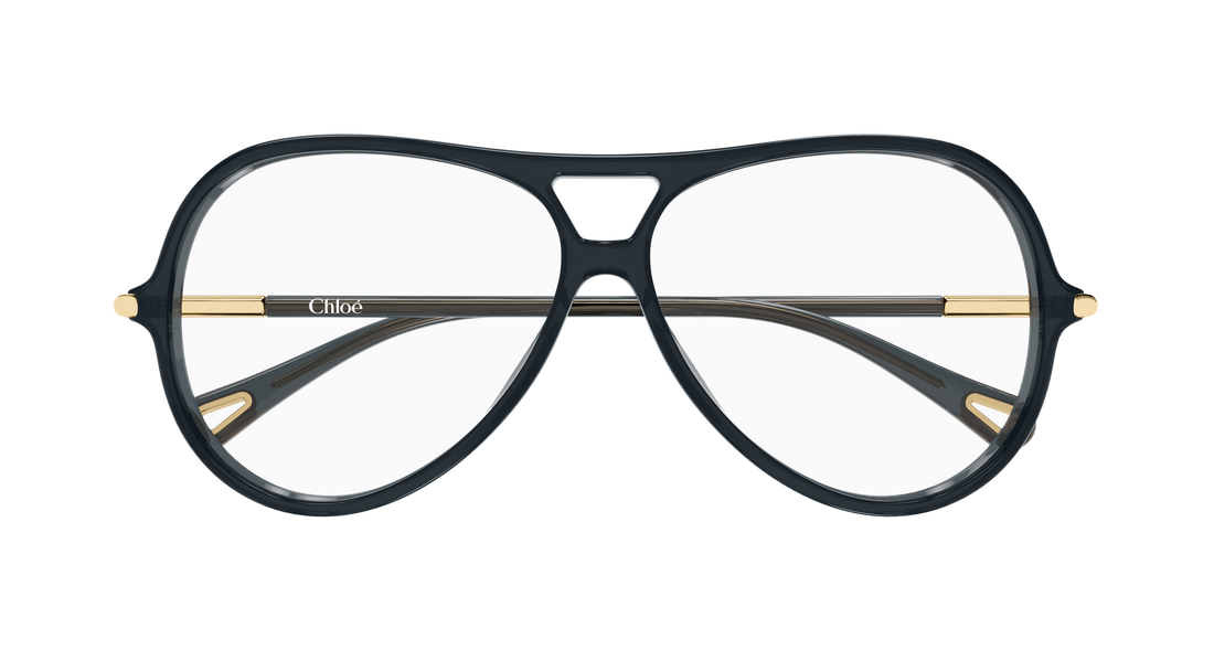 Óculos graduados chloé ch0398o 001 gris round/oval/panthos femenino tamanho 59mm - Vista de detalhe