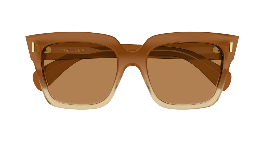 Occhiali da sole alexander mcqueen am0583s 004 marron rectangular / squared femenino taglia 56mm - Vista dettagliata