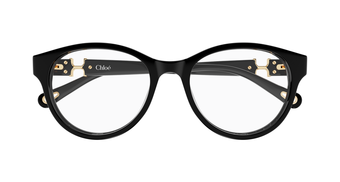 Brillen chloé ch0376oa 001 negro round/oval/panthos femenino größe 53mm - Detailansicht