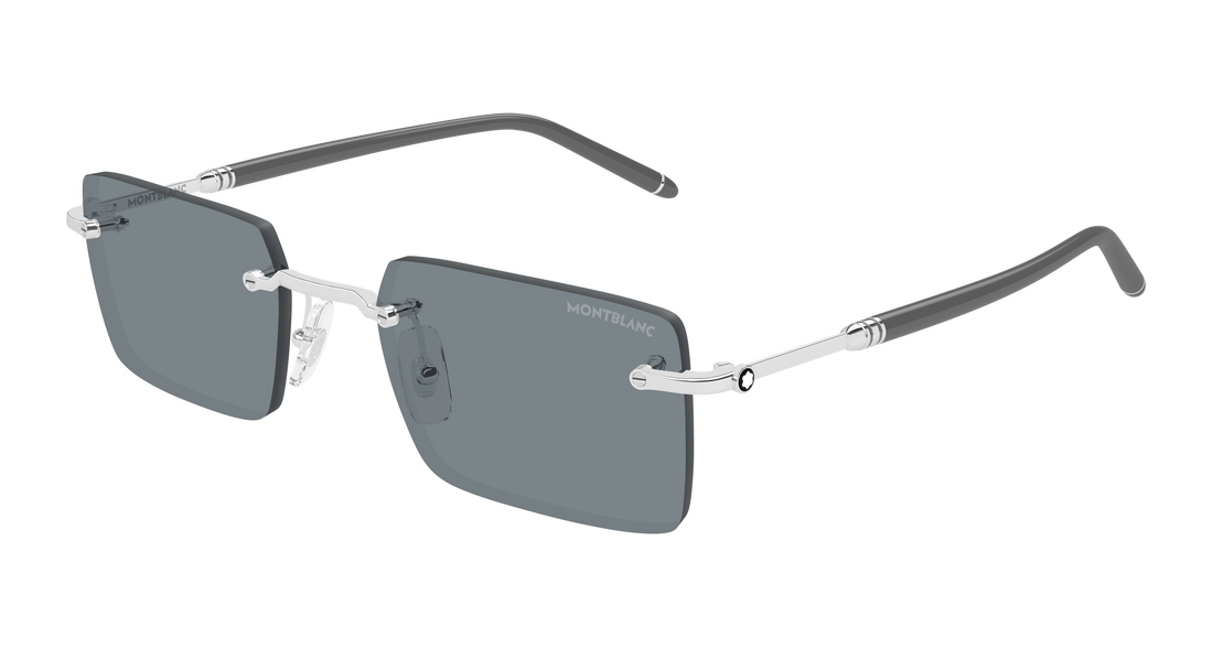 Gafas de sol montblanc mb0482s 002 plateado rectangular / squared masculino talla 53mm - Vista principal