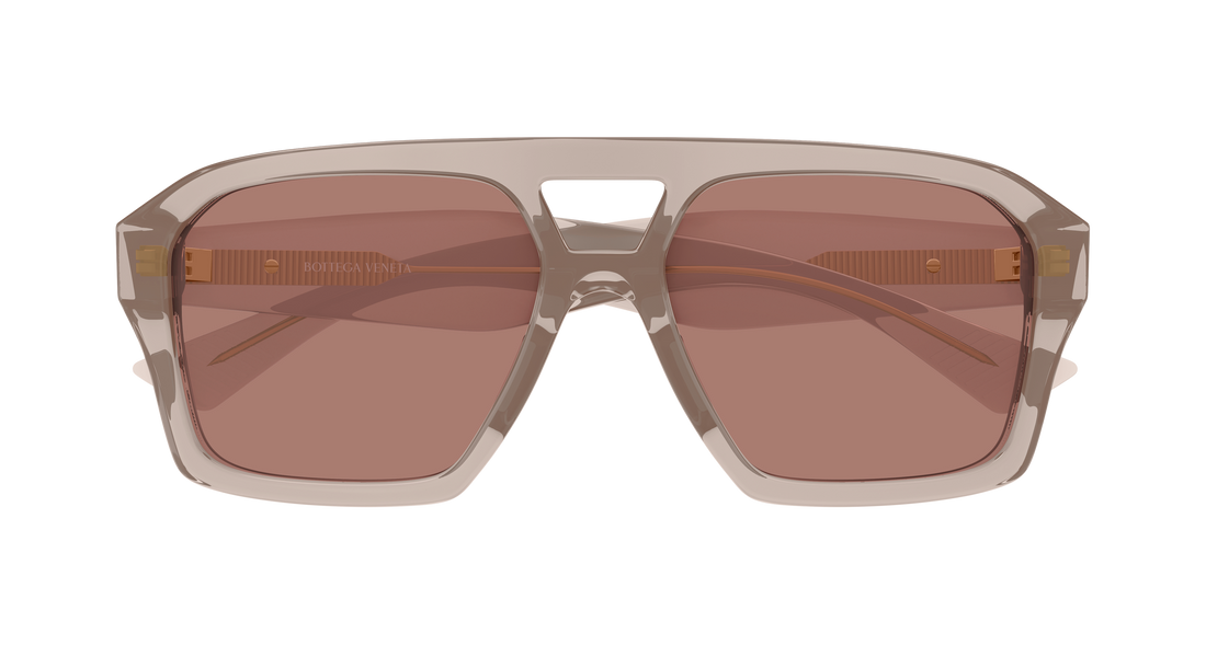 Óculos de sol bottega veneta bv1501s 003 marron rectangular / squared unisex tamanho 56mm - Vista de detalhe
