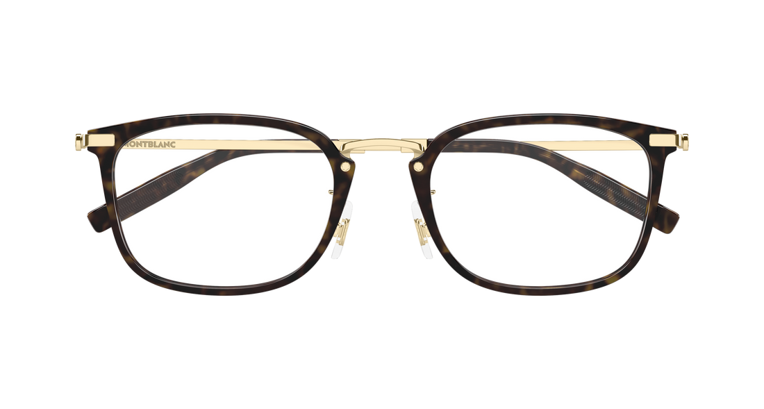 Prescription glasses montblanc mb0494oj 003 havana rectangular / squared masculino size 54mm - Detailed view