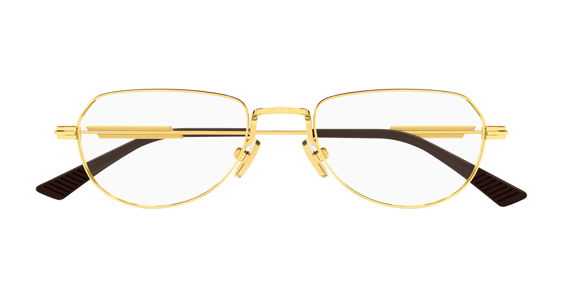 Óculos graduados bottega veneta bv1510o 002 dorado round/oval/panthos unisex tamanho 52mm - Vista de detalhe