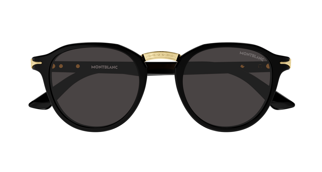 Óculos de sol montblanc mb0515s 001 negro round/oval/panthos masculino tamanho 49mm - Vista de detalhe