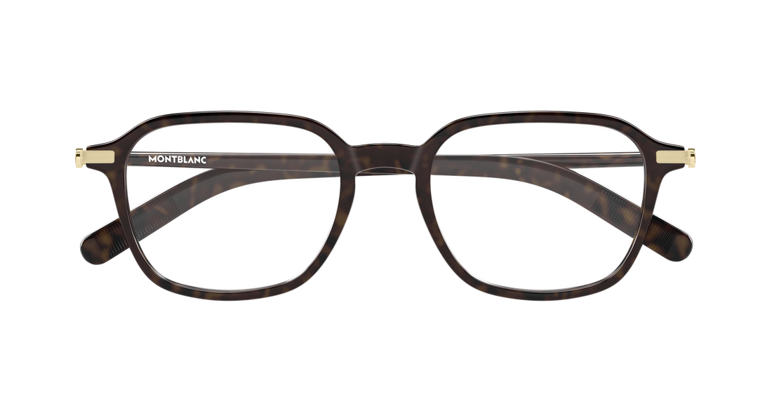 Occhiali da vista montblanc mb0462o 003 havana rectangular / squared masculino taglia 51mm - Vista dettagliata