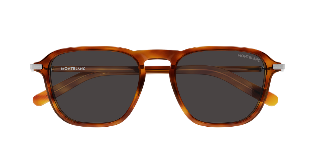 Occhiali da sole montblanc mb0498s 004 havana pilot/navigator masculino taglia 52mm - Vista dettagliata