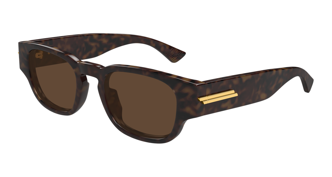 Lunettes de soleil bottega veneta bv1460s 002 havana round/oval/panthos masculino taille 51mm - Vue principale
