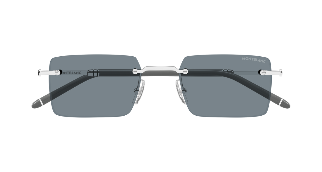 Gafas de sol montblanc mb0482s 002 plateado rectangular / squared masculino talla 53mm - Vista de detalle