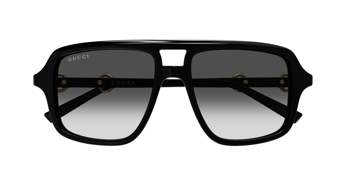 Óculos de sol gucci gg2052s 007 negro pilot/navigator femenino tamanho 55mm - Vista de detalhe