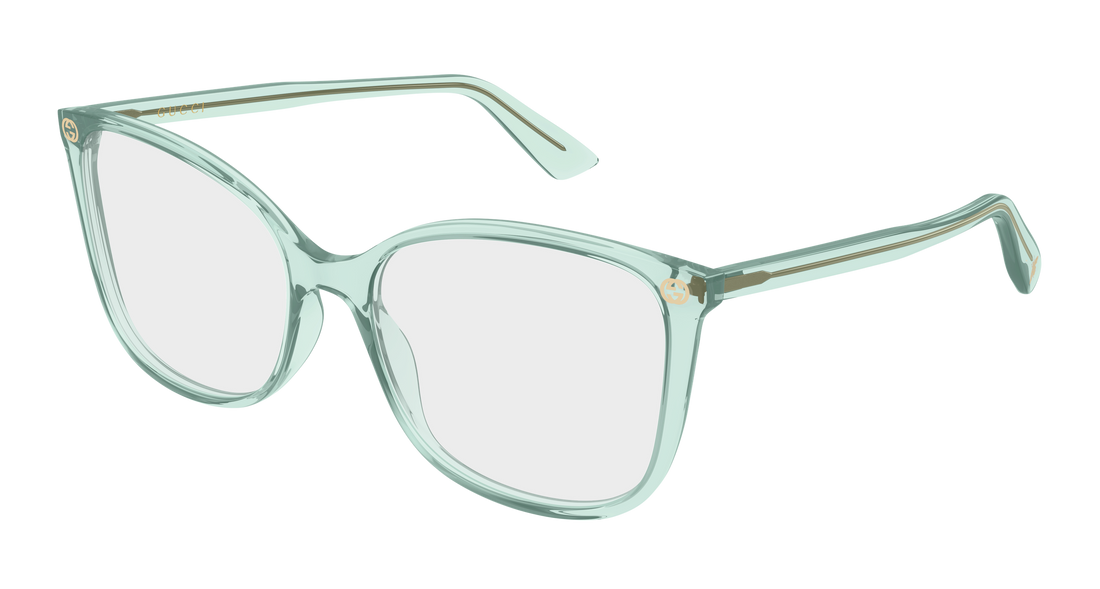 Brillen gucci gg0026o 024 verde cat eye femenino größe 55mm - Hauptansicht