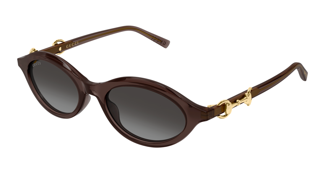 Óculos de sol gucci gg2215s 005 marron round/oval/panthos femenino tamanho 51mm - Vista principal