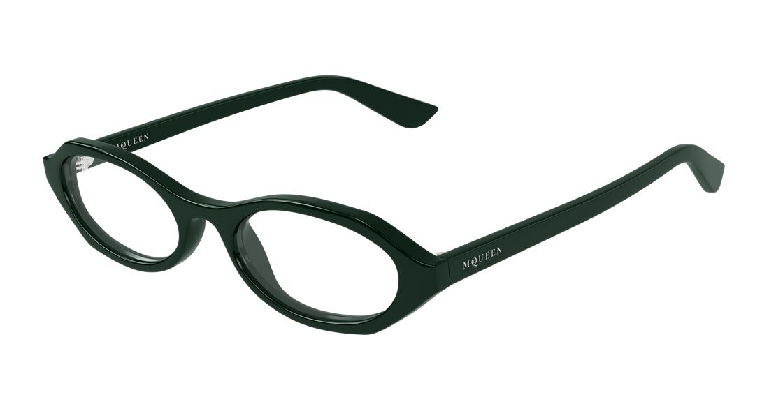 Brillen alexander mcqueen am0559o 004 verde round/oval/panthos femenino größe 51mm - Hauptansicht