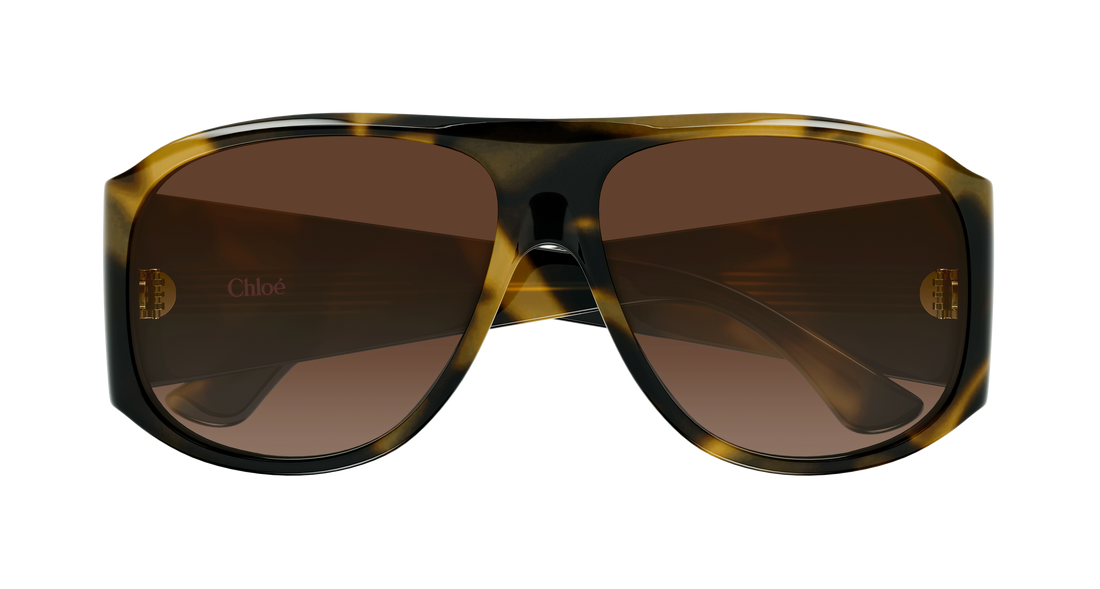 Óculos de sol chloé ch0347s 008 havana pilot/navigator femenino tamanho 60mm - Vista de detalhe