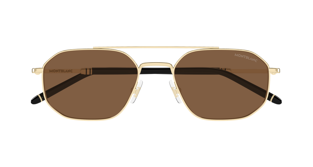 Gafas de sol montblanc mb0481s 002 dorado pilot/navigator masculino talla 55mm - Vista de detalle