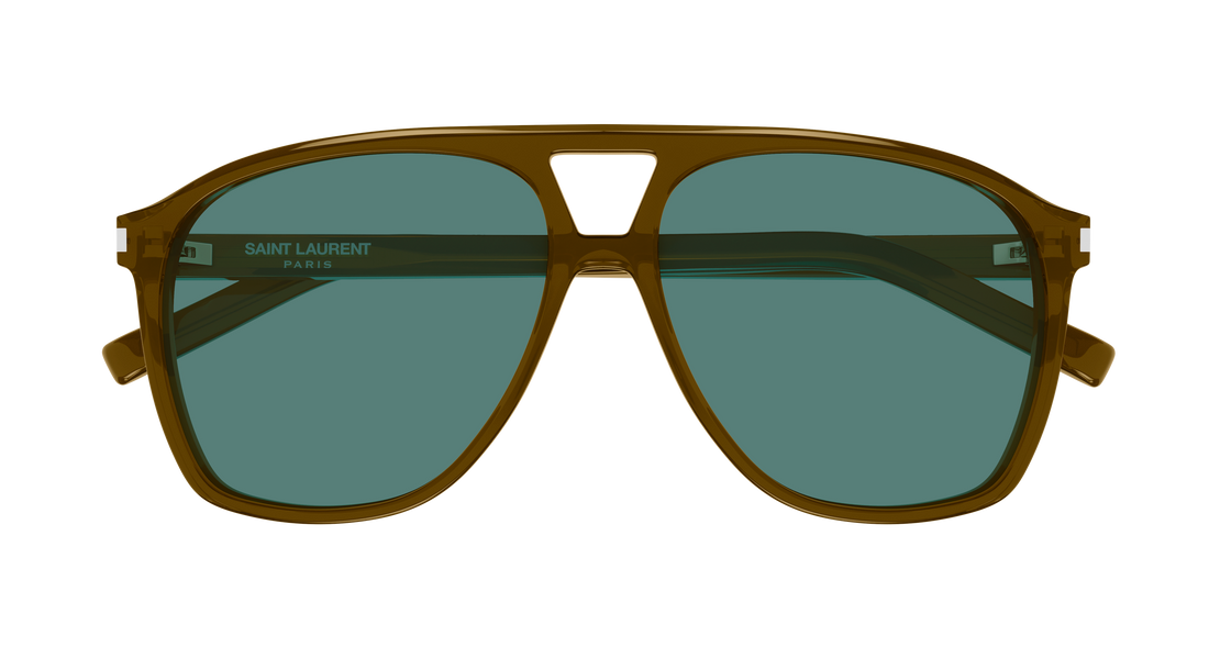 Óculos de sol saint laurent sl 596 dune 009 marron pilot/navigator femenino tamanho 58mm - Vista de detalhe