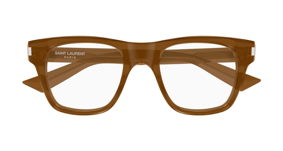 Prescription glasses saint laurent sl 875 opt 012 marron rectangular / squared masculino size 52mm - Detailed view