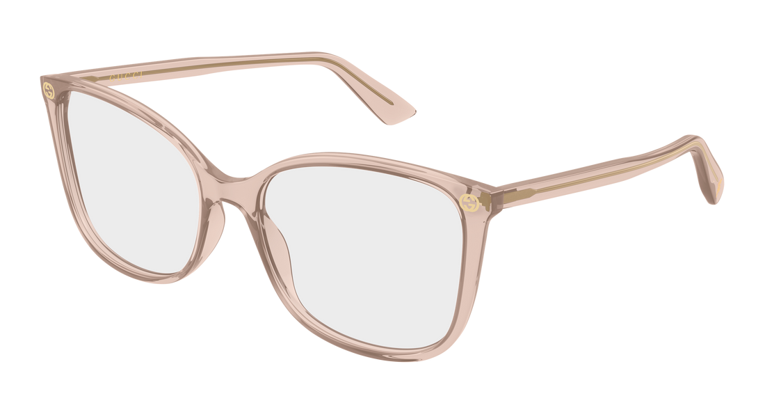 Occhiali da vista gucci gg0026o 032 beige cat eye femenino taglia 55mm - Vista principale