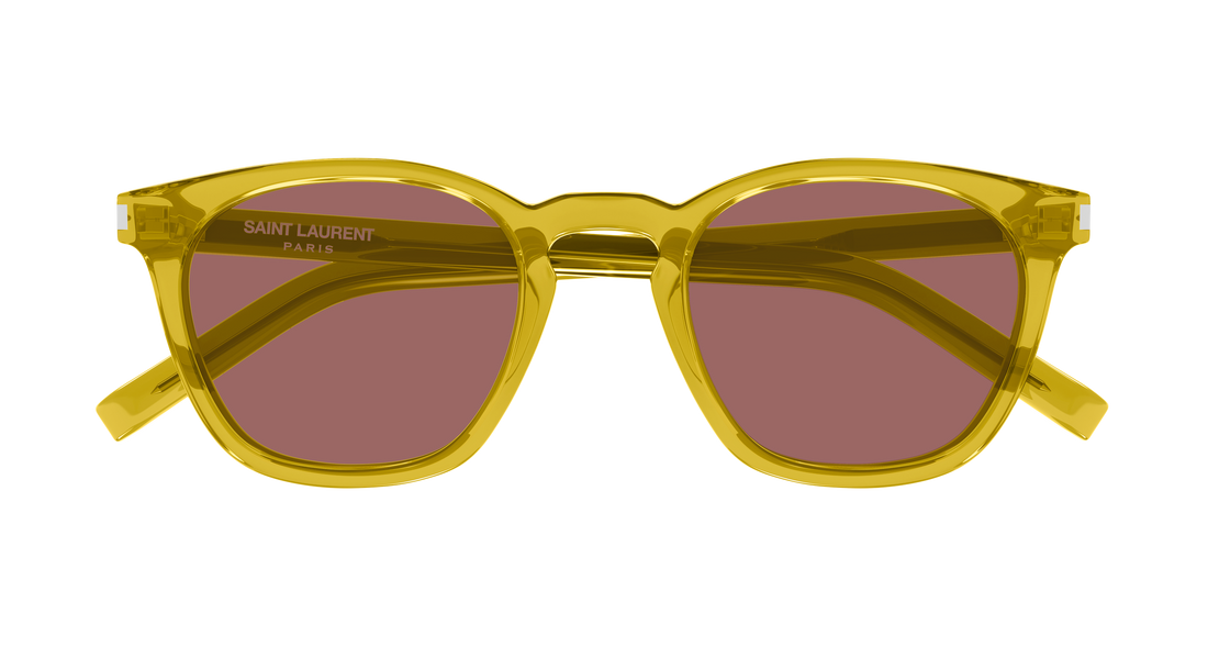 Solbriller saint laurent sl 28 058 amarillo rectangular / squared masculino størrelse 49mm - Detaljeret visning