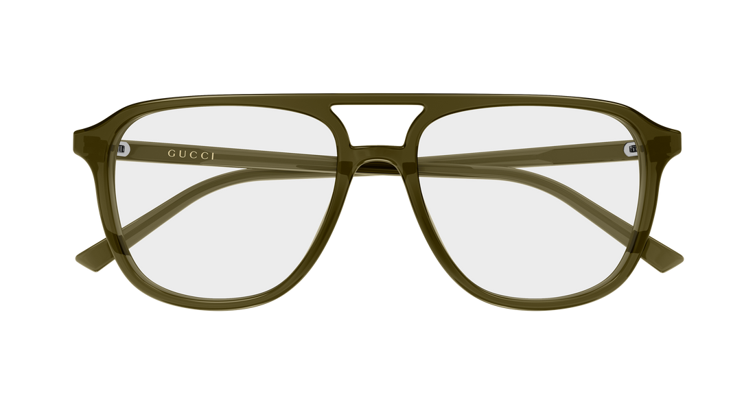 Lunettes de vue gucci gg2237o 004 verde pilot/navigator masculino taille 54mm - Vue détaillée