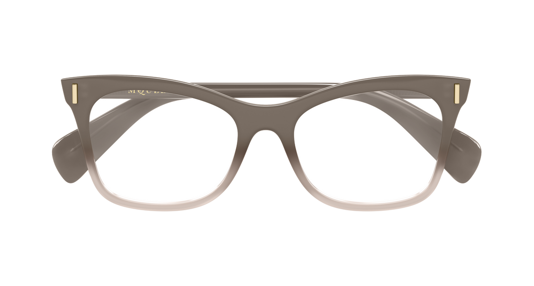 Brillen alexander mcqueen am0552o 004 marron cat eye femenino größe 53mm - Detailansicht