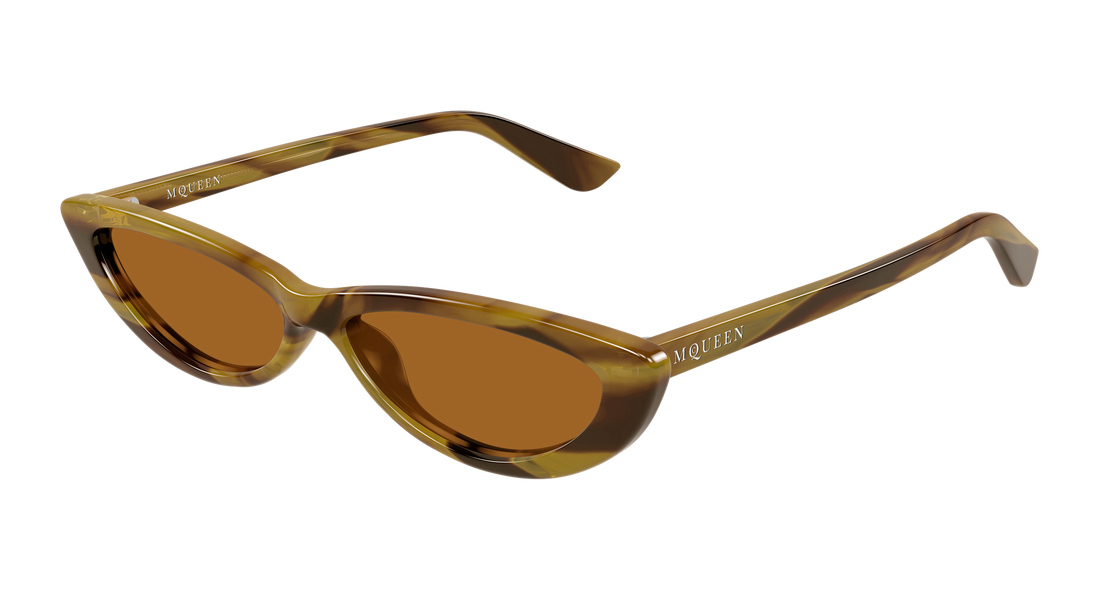 Occhiali da sole alexander mcqueen am0535s 006 havana round/oval/panthos femenino taglia 58mm - Vista principale