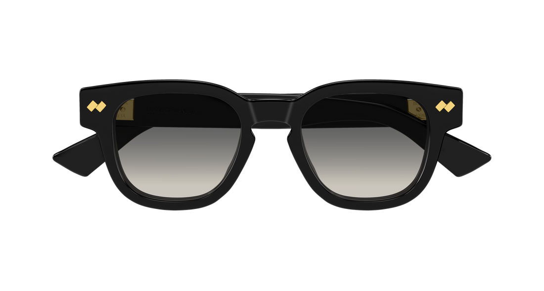 Óculos de sol bottega veneta bv1441s 001 negro round/oval/panthos unisex tamanho 48mm - Vista de detalhe