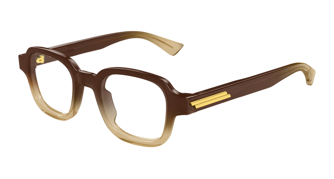 Occhiali da vista bottega veneta bv1462o 008 marron rectangular / squared masculino taglia 48mm - Vista principale