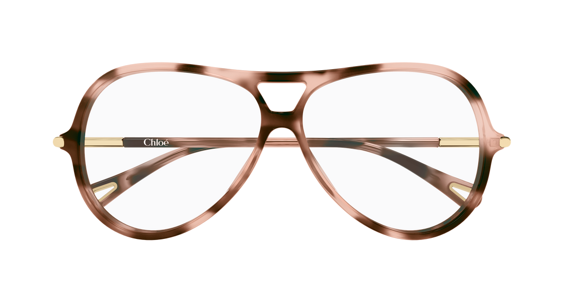 Óculos graduados chloé ch0398o 003 havana round/oval/panthos femenino tamanho 59mm - Vista de detalhe
