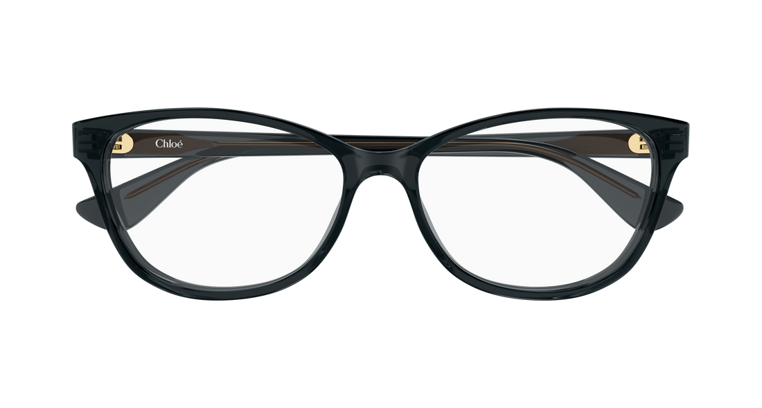 Óculos graduados chloé ch0394ol 001 gris cat eye femenino tamanho 55mm - Vista de detalhe