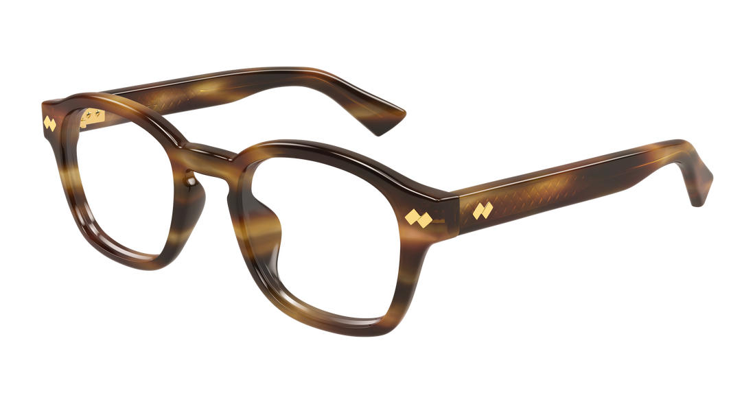 Óculos graduados bottega veneta bv1445oa 002 havana round/oval/panthos unisex tamanho 51mm - Vista principal