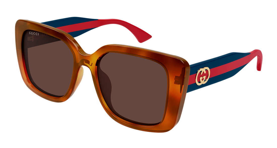 Óculos de sol gucci gg2118sa 004 havana butterfly femenino tamanho 55mm - Vista principal