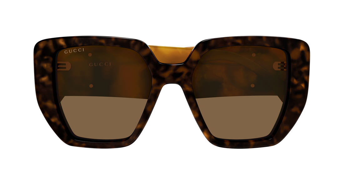 Lunettes de soleil gucci gg0956s 012 havana rectangular / squared femenino taille 54mm - Vue détaillée