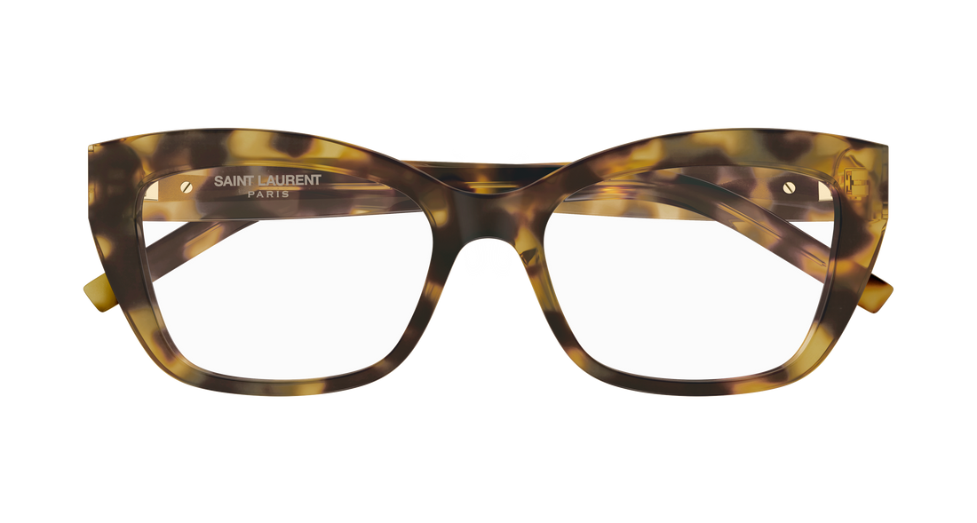 Óculos graduados saint laurent sl m117 012 havana cat eye femenino tamanho 53mm - Vista de detalhe