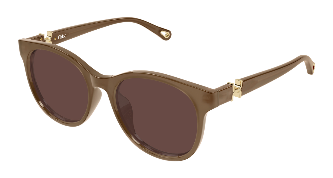Zonnebrillen chloé ch0375sk 004 marron round/oval/panthos femenino maat 56mm - Hoofdaanzicht