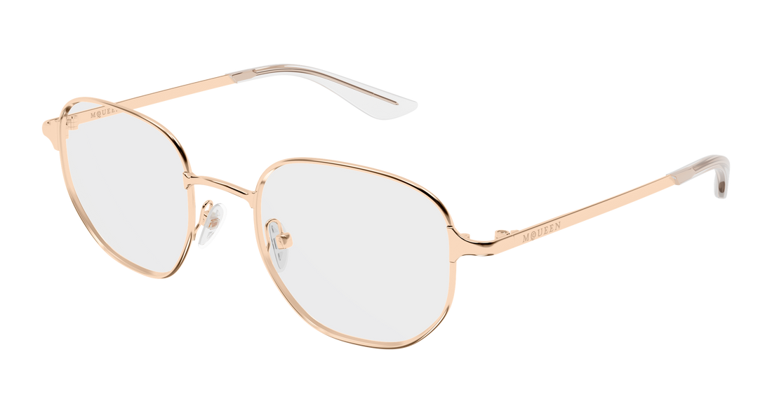 Gafas graduadas alexander mcqueen am0590o 004 dorado round/oval/panthos unisex talla 50mm - Vista principal