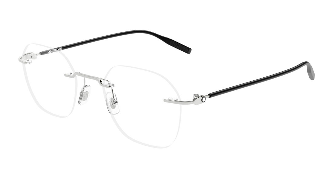 Prescription glasses montblanc mb0471o 002 plateado round/oval/panthos masculino size 50mm - Main view
