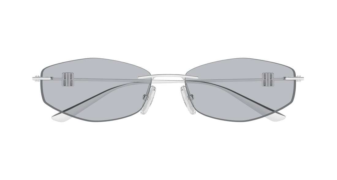 Óculos de sol balenciaga bb0535s 004 plateado geometrical/directional femenino tamanho 60mm - Vista de detalhe