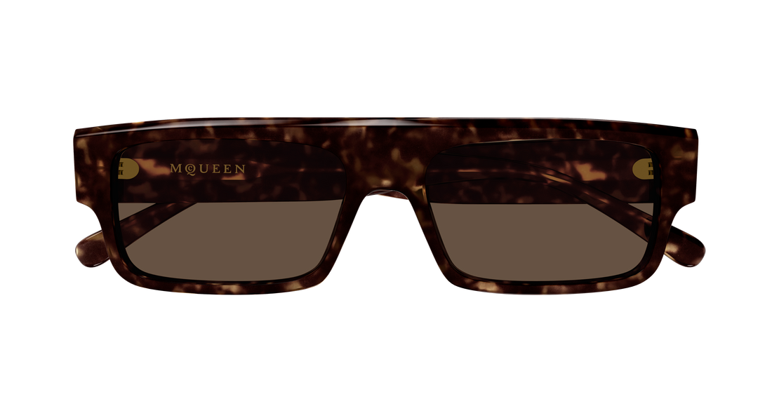Occhiali da sole alexander mcqueen am0580s 002 havana rectangular / squared masculino taglia 55mm - Vista dettagliata