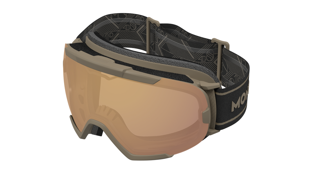 Gafas de sol montblanc mb0380s 002 beige mask unisex talla 99mm - Vista principal