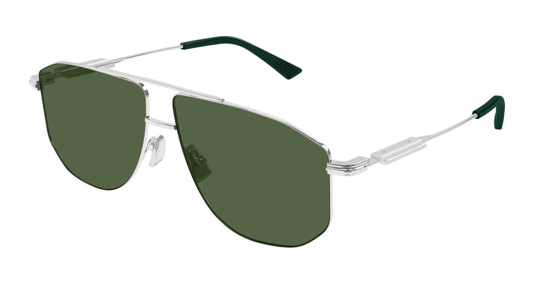 Óculos de sol bottega veneta bv1509s 004 plateado pilot/navigator unisex tamanho 59mm - Vista principal