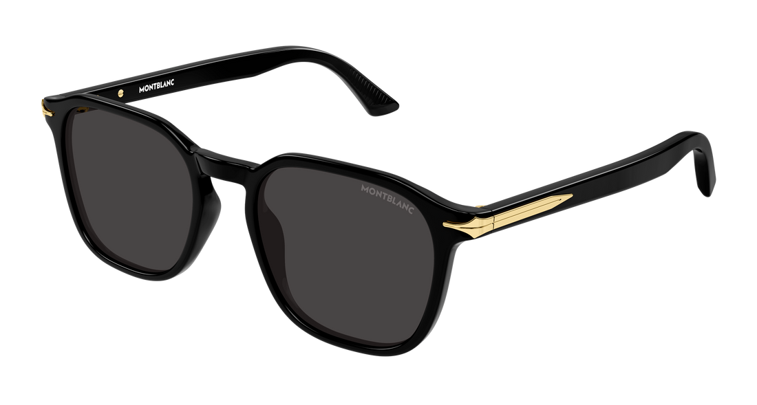 Óculos de sol montblanc mb0516s 001 negro rectangular / squared masculino tamanho 52mm - Vista principal
