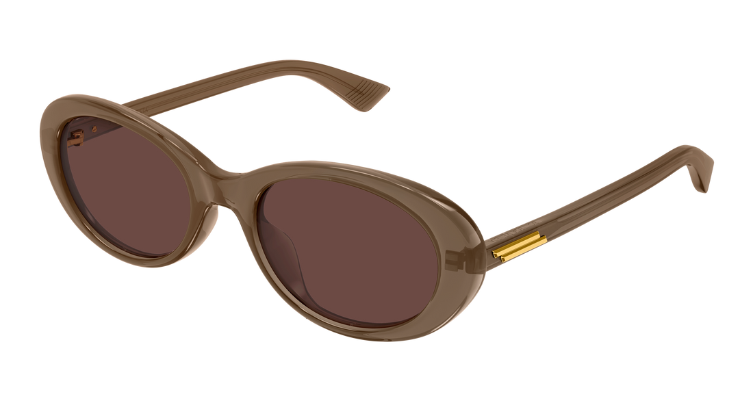 Óculos de sol bottega veneta bv1415sk 006 marron round/oval/panthos femenino tamanho 54mm - Vista principal