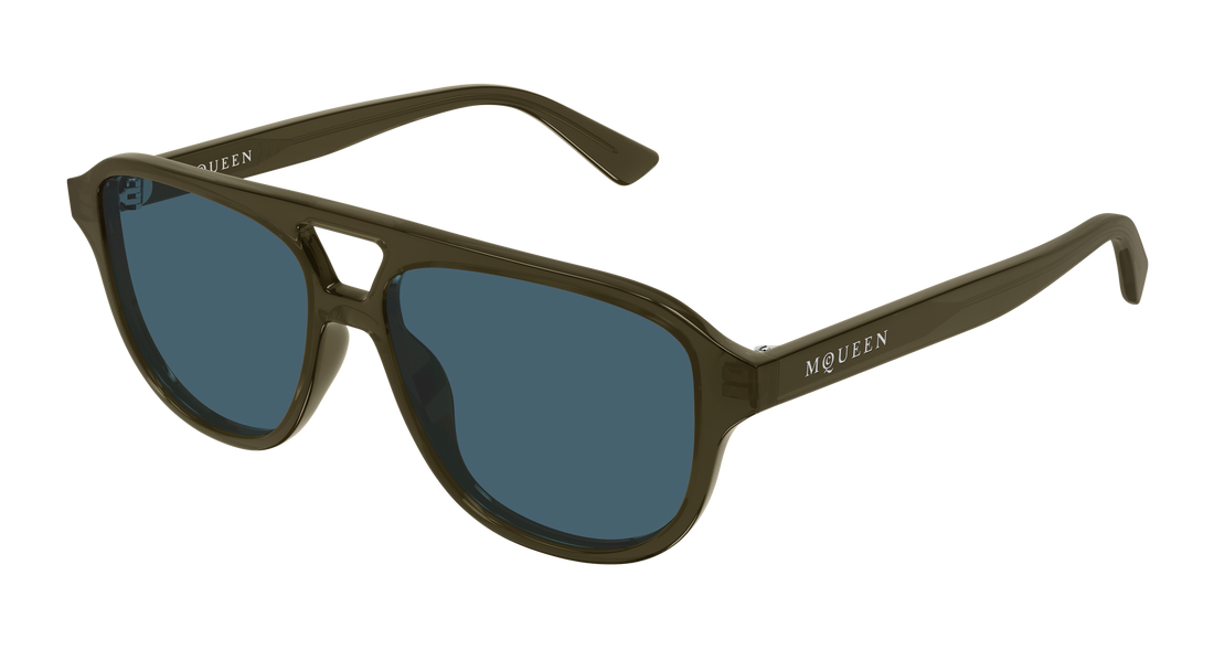 Occhiali da sole alexander mcqueen am0573s 004 verde pilot/navigator unisex taglia 54mm - Vista principale