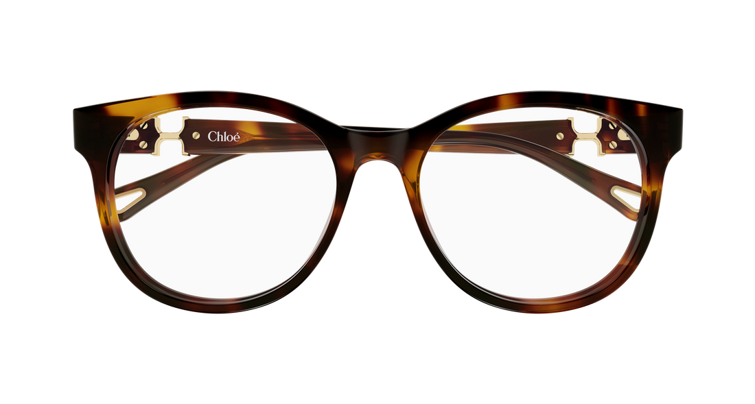 Brillen chloé ch0375o 002 havana round/oval/panthos femenino größe 54mm - Detailansicht