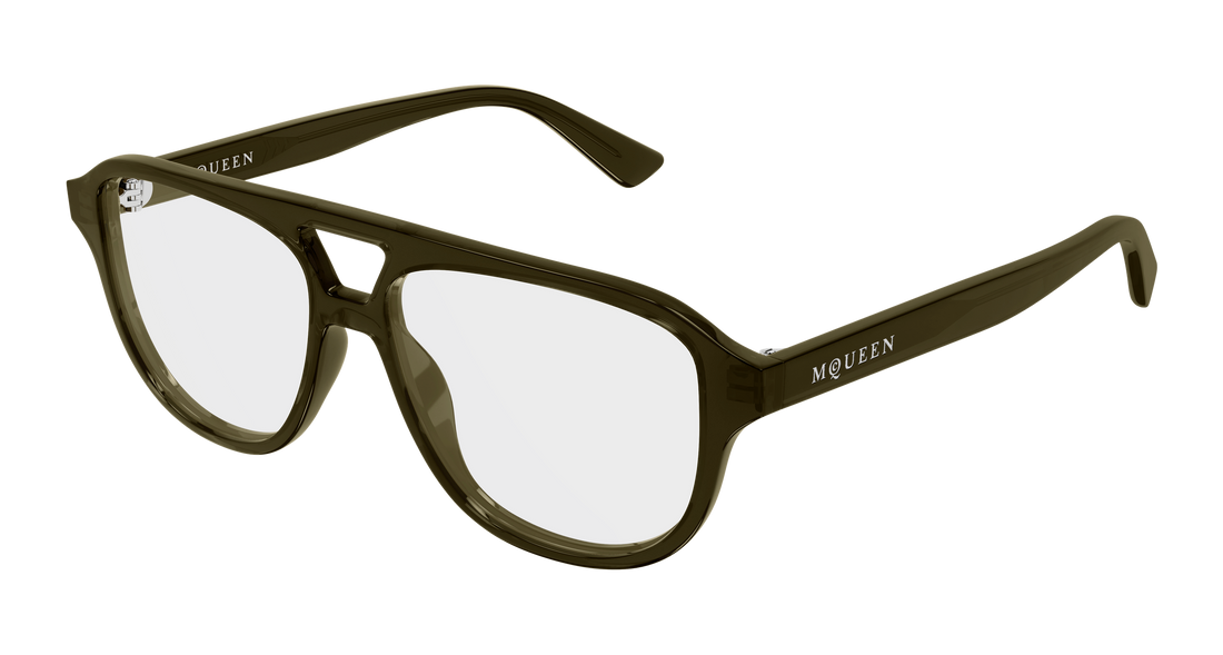 Gafas graduadas alexander mcqueen am0574o 004 verde pilot/navigator unisex talla 54mm - Vista principal