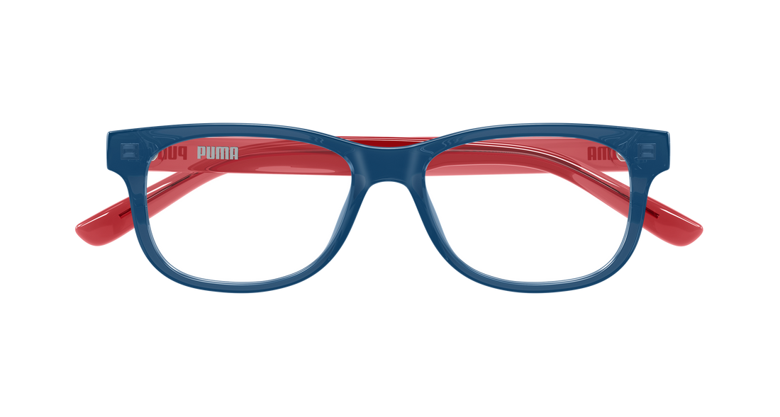 Óculos graduados puma pj0093o 007 azul rectangular / squared infantil tamanho 50mm - Vista de detalhe